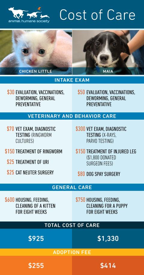 Adoption fees vs. cost of care